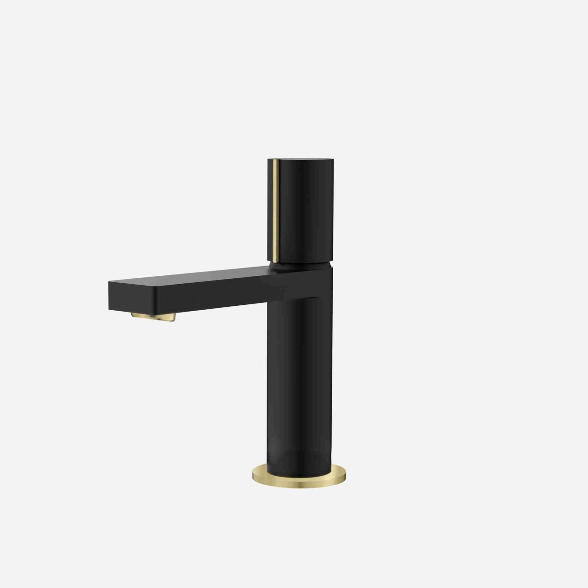 Single Handle Modern Bathroom Basin Sink Faucet in Matte Black with Gold accents Finish STYLISH