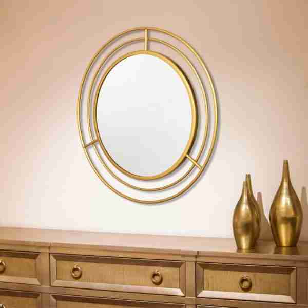 Genova Decorative Mirror Metal Gold BAIN SIGNATURE